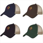 AH1023 Washed Cotton Mesh Back Cap With Embroidered Custom Imprint